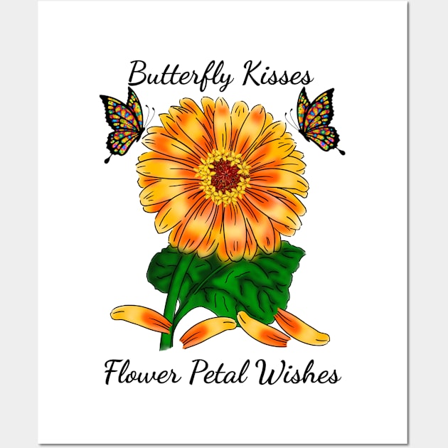 Butterfly Kisses Flower Petal Wishes Orange Wall Art by SpecialTs